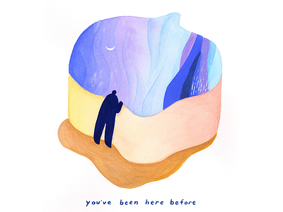 03. you've been here before calm conceptual illustration editorial illustration gouache illustration painting pause peaceful rest surreal