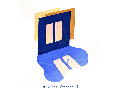 08. a place (peaceful) calm conceptual illustration editorial illustration empowering gouache illustration mindful pause peaceful poetry rest