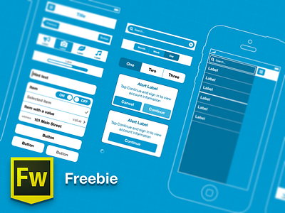 Free! Adobe FW template for iOS 6 wireframing (blueprints)