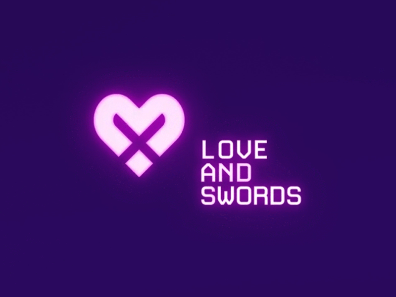 LOVE AND SWORDS branding cyberpunk design icon icons identity illustration logo minimal neon rgb simple