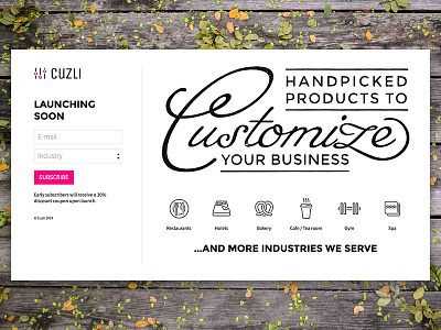 Landing page for Cuzli