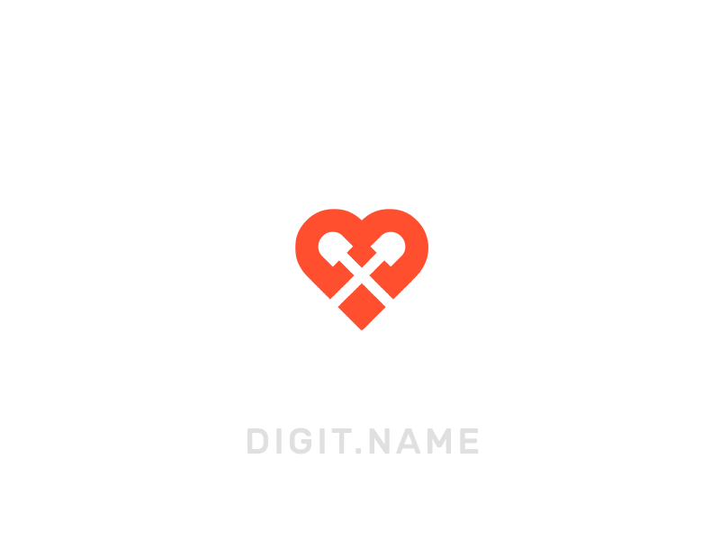 Digit.Name Logo forum forums heart logo orange shovel social network