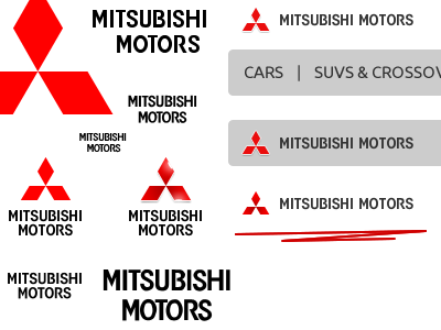 Pixel-perfection with Mitsubishi Motors logo cars kerning logo mitsubishi motors red ruby text