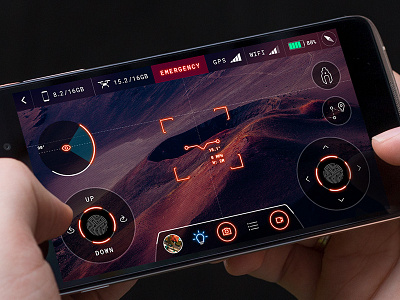 UI for Mobile Drone Controller controller drone quadrocopter sci fi ui