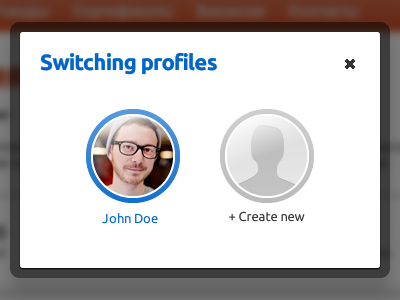 Profile switch authorization dialog html icon interface ios login user web app webapp