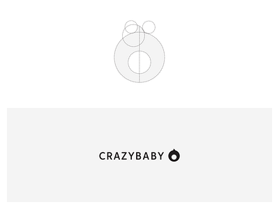 Crazybaby logo geometry perfection black brand branding clean geometry icon identity logo minimal simple type vector