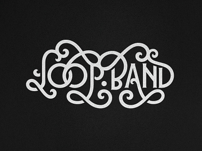 Flourish logo for mystery maze game - loop.band art black brand branding design illustration lettering logo simple type vector white