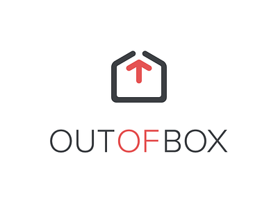 "OUT OF BOX" logo box branding icon logo proxima nova red