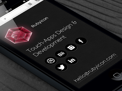 Rubyicon mobile web-site app dark design development icons iphone mobile rubyicon social texture web