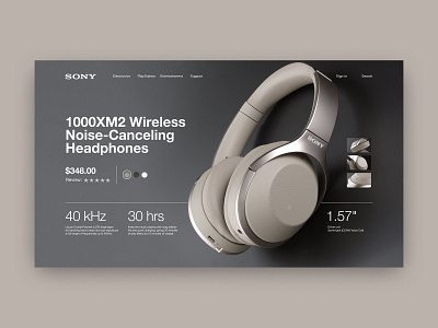 Sony — page of product concept design headphones product shop sony technical ui website