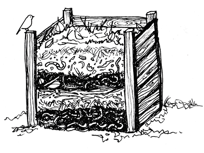 Compost Illustration, Pen & Ink