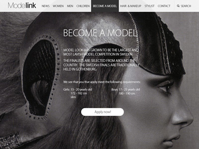Design for Modellink / Become A Model