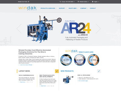 Main page design for Windak web web design