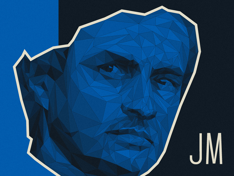 Jose Mourinho / Inter FC - Poly black blue duotone football illustration inter jose mourinho low poly mourinho noise poly triangulation