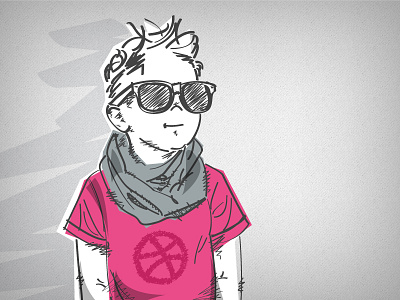 Dribbble is 5! ball icon birthday comic cool dribbble five hipster illustration kid pink playoff rebound