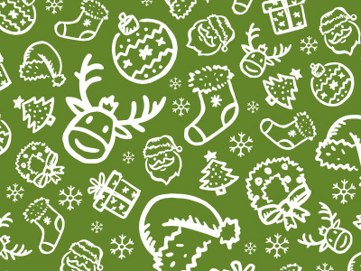 Merry Christmas to you all! balls christmas green icons newsletter pattern reindeer santa texture tree white xmas