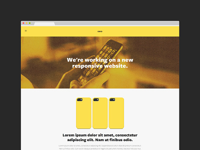 Landing Page (in construction) coming soon construction cover flat iphone landing page mobile responsive squarespace web design website yellow