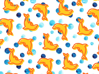 It's summertime! blue colorful dolphin icon newsletter orange pattern sea summer summertime texture yellow