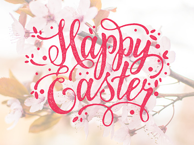Happy Easter to you all! cherry cherry blossom easter handlettering handwriting happy easter lettering overlays photo quote typography vintage