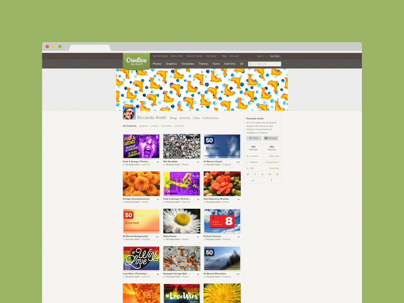 I reordered the products on my CM shop... again! actions atn blurred creativemarket ecommerce gradients photos photoshop actions product products shop textures