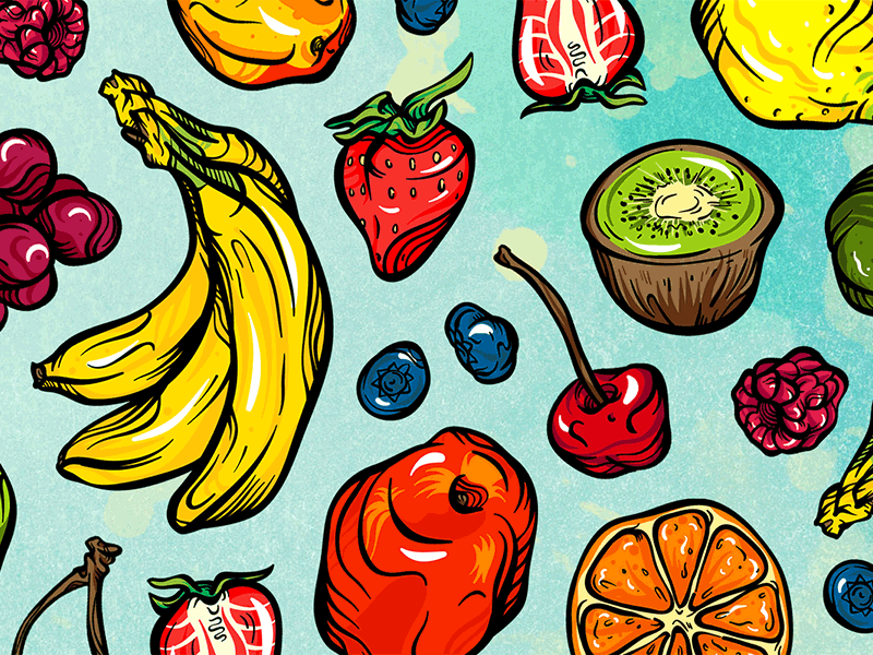 🍉 Enjoy summer days! food freshness fruit fruits illustration newsletter pattern summer summertime texture watercolor watercolors