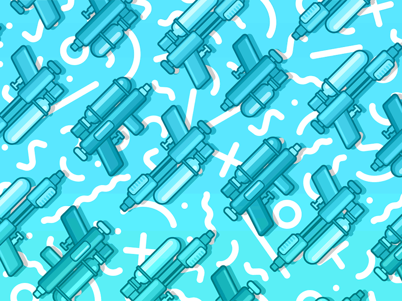 🔫 Summer vibes with iced water guns! duotone flat gradients icons illustration newsletter pattern summer summertime texture water waterguns