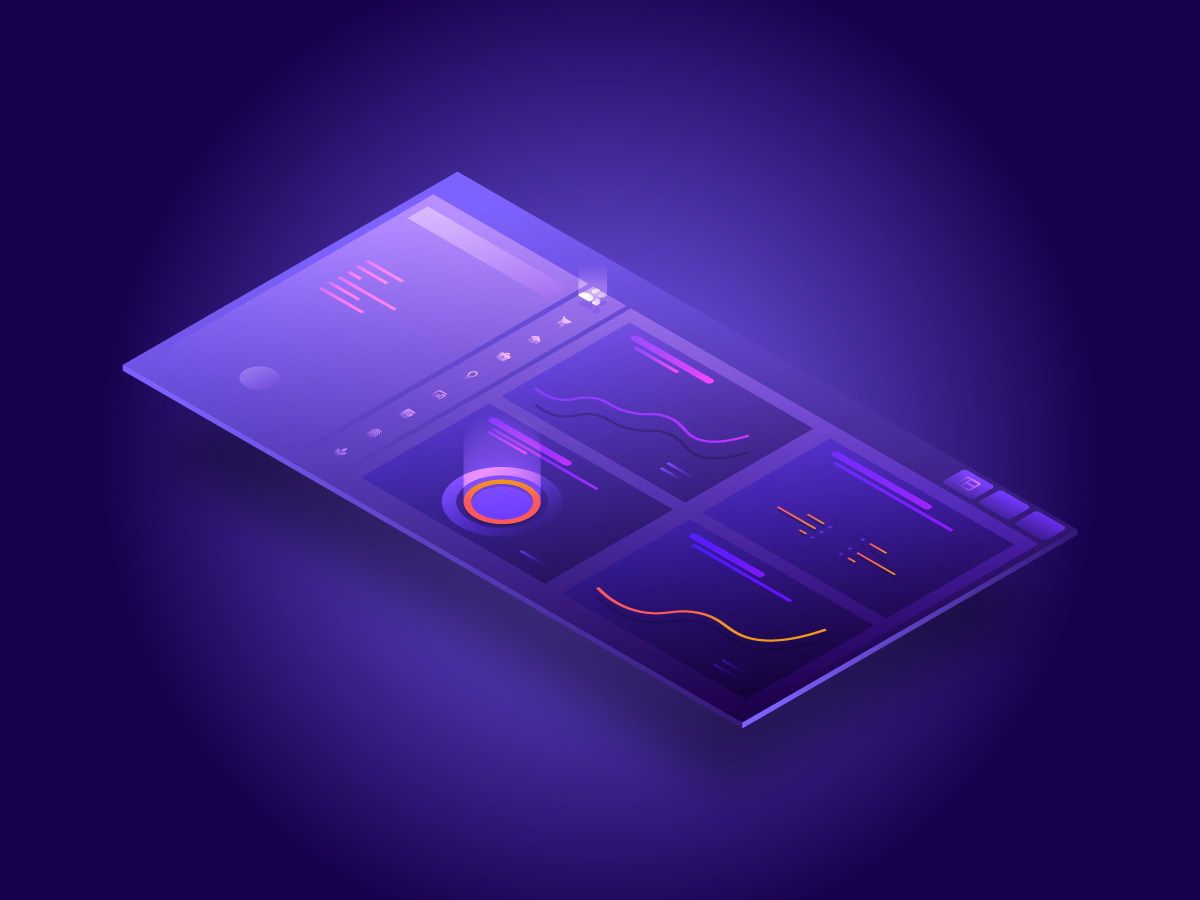 Freebie - Dashboard isometric illustration by Youssef Bousetta on Dribbble