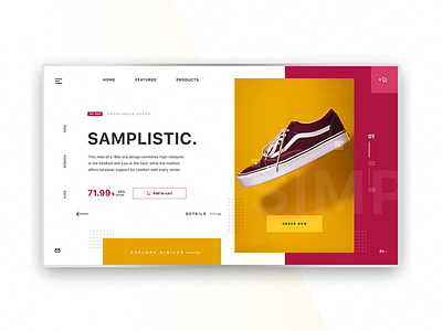Shoe Store - minimal interface°1 minimalist user interface website