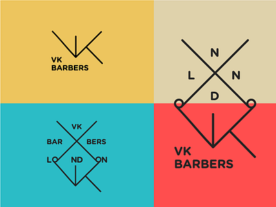 London VK Barbers barbers berin brand clleanc design experimental graphic identity logo london symbol