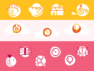 Flat & funny icons for non profit