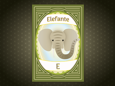 Elephant, child education card adobe illustrator artwork card art child digital art education graphic design illustration vector art