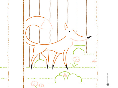 Another fox (fox & strokes 2) adobe illustrator animal character digital art doodle forest fox illustration strokes vector art