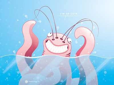 I'm so cute adobe illustrator artwork beauty cute animal digital art graphic design illustration monster point of view sea monster vector vector art