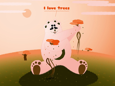 I love trees adobe illustrator artwork cute animal digital art doodle graphic design illustration monster point of view trees vector vector art