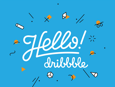 Hello everyone! flat illustration typography vector