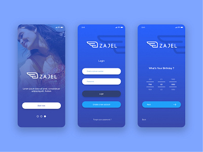 zajel social media app branding login screen product design social media app ui ui ux ui design uidesign ux ux design uxdesign