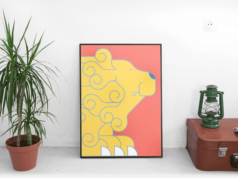 Decorative posters for Bona decor food illustration lion minimal plant poster restaurant vector wine