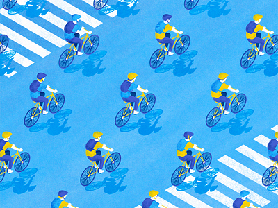 Cyclists bicycle campaign cycling cyclist illustration pattern social street transport