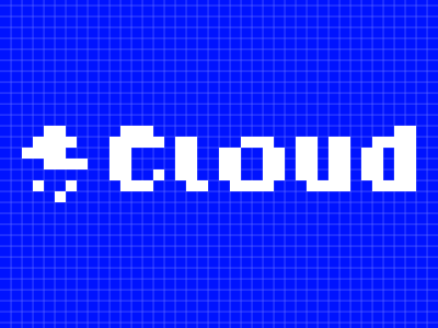 A Cloud block cloud logo pixel rain typography