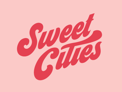 Sweet Cities candy chocolate city lettering logo logotype retro souvenir sweet