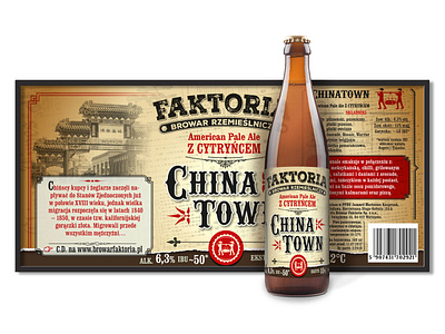Craft Beer Label – Chinatown Yellow beer label branding craft beer logo design mockup packaging design print typography