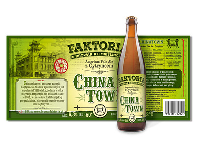 Craft Beer Label Chinatown Green