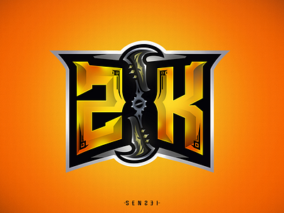 "Z.K." gaming typography logo