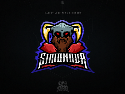 Mascot logo for "Simonova" design esports gaming illustration mascot logo streamer twitch viking