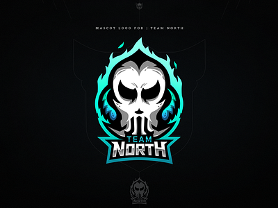 Mascot logo for "Team North" design esports fire gaming illustration mascot logo skull