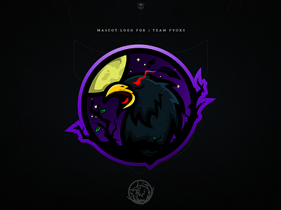 Mascot logo for "Team Fyoks" design esports gaming illustration mascot logo moon raven