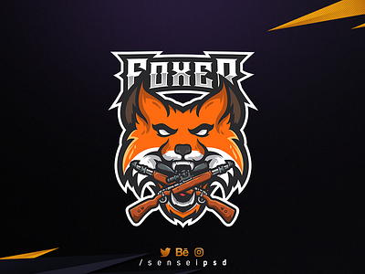 " Foxer " esports foxlogo gaming gun illustration logo mascot logo streamer twitch