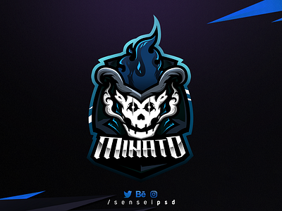 " Miinato " esports fire gaming illustration logo mascot logo skull skulllogo streamer twitch