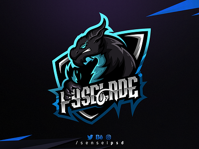" Pysclade " design dragon esports gamerlogo gaming illustration logo mascot logo streamer twitch