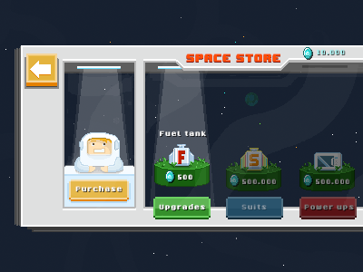 Space Store game design ui user interface